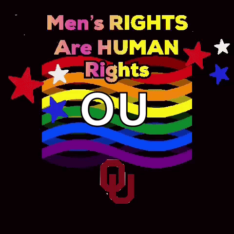 A Sign That Says Men 'S Rights Are Human Rights GIF