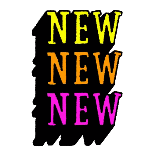 a sign that says new new new on a black background