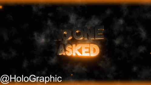 A Sign That Says " No One Asked " With Smoke Coming Out Of It GIF