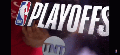 a sign that says playoffs on it in white letters