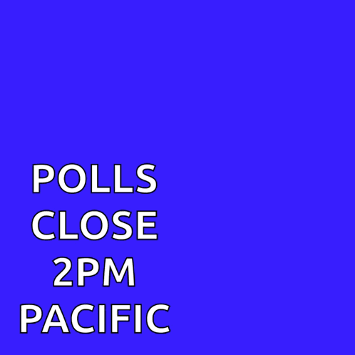 a sign that says polls close soon on it