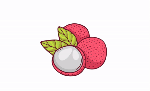 A Sign That Says Refreshhh With A Lychee In The Background GIF