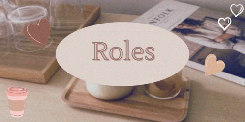 A Sign That Says Roles On It Next To A Magazine GIF
