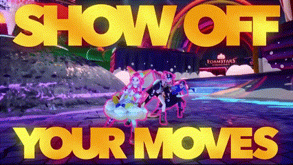 A Sign That Says Show Off Your Moves In Yellow GIF
