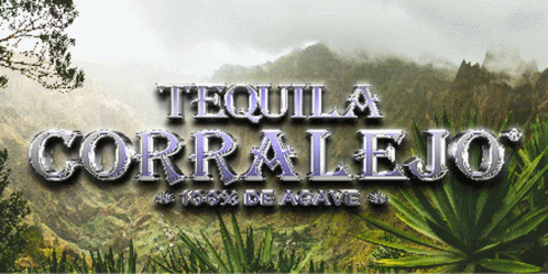A Sign That Says Tequila Corralejo With A Mountain In The Background GIF
