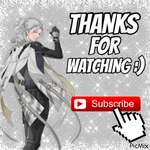A Sign That Says Thanks For Watching With A Subscribe Button Below It GIF