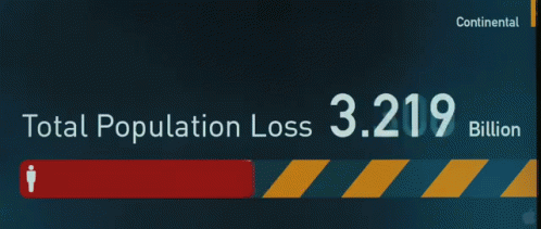 A Sign That Says Total Population Loss 3.855 Billion On It GIF