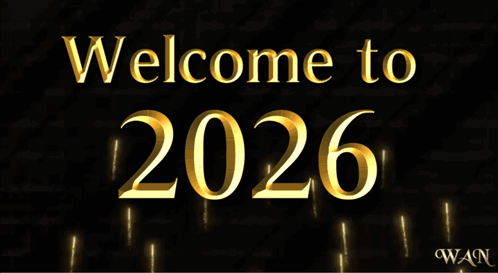 A Sign That Says Welcome To 2026 Is Surrounded By Fireworks GIF