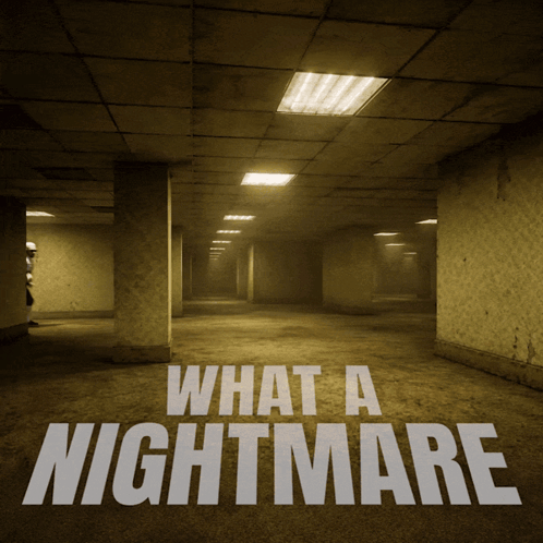 A Sign That Says What A Nightmare In White Letters GIF