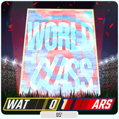 A Sign That Says World Class On It In A Stadium GIF