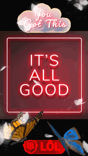 A Sign That Says You Got This It 'S All Good With Butterflies GIF