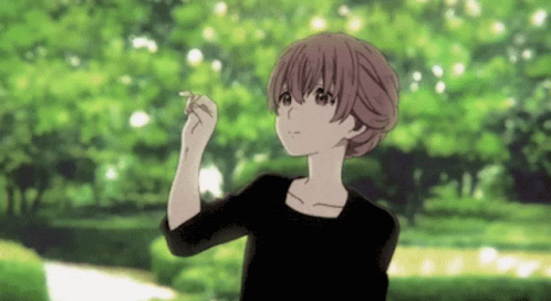 A Silent Voice Shouko Nishimiya Butterfly Landing GIF
