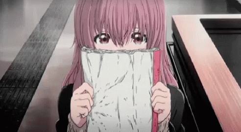 A Silent Voice Shouko Nishimiya Shy Covering Face GIF