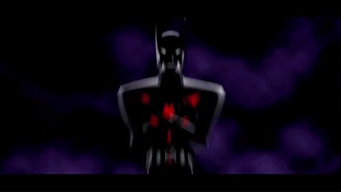 A Silhouette Of A Batman With His Arms Crossed In Front Of A Green Background GIF