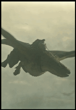 A Silhouette Of A Horse With Wings Flying Through The Air GIF