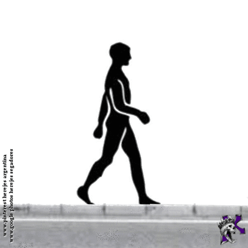 A Silhouette Of A Man Walking With The Website Www.pinterest.com Written Below GIF