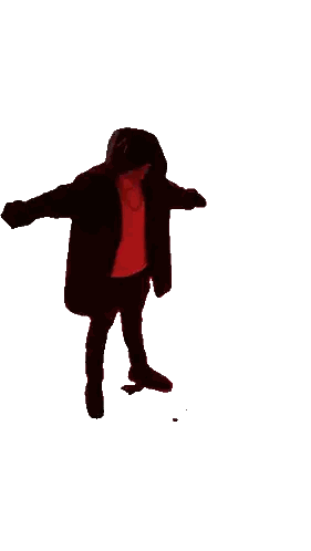 a silhouette of a person in a hooded jacket is made with unscreen