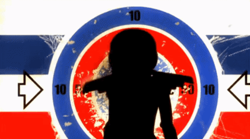 A Silhouette Of A Person In Front Of A Target With The Number 10 On It GIF