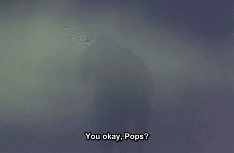 A Silhouette Of A Person In The Fog With The Words I 'M Sober I 'M Not Drunk GIF