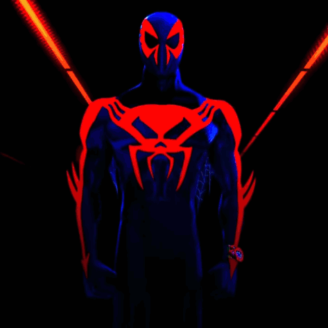 a silhouette of a person with a red background