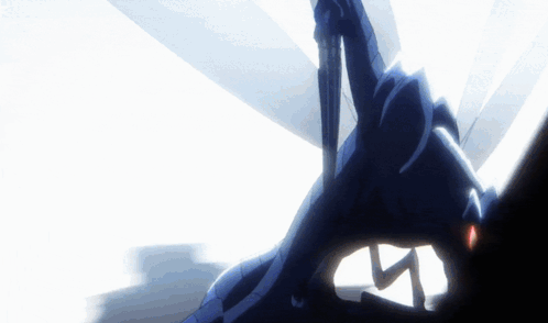 A Silhouette Of A Person With A Sword In Their Hand GIF