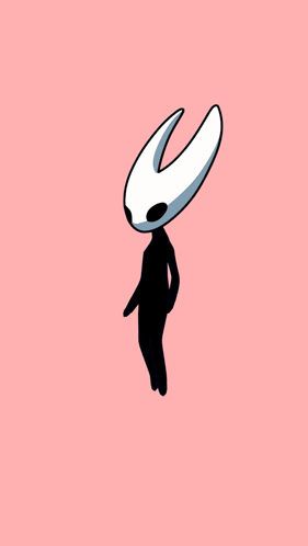 A Silhouette Of A Person With Horns On A Pink Background GIF