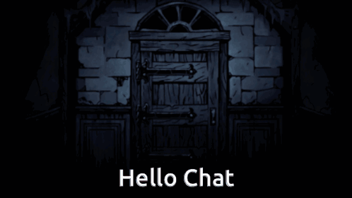 A Silhouette Of A Person With The Words Hello Chat Behind Them GIF