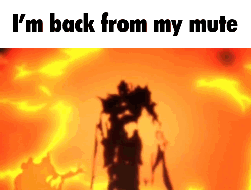 a silhouette of a person with the words i 'm back from my mute