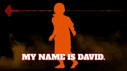 A Silhouette Of A Person With The Words " My Name Is David " Behind Them GIF
