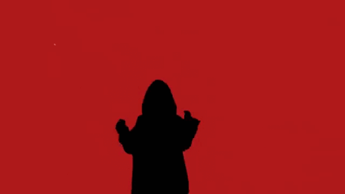 A Silhouette Of A Person With The Words " We Can Never Be Together " Below Them GIF