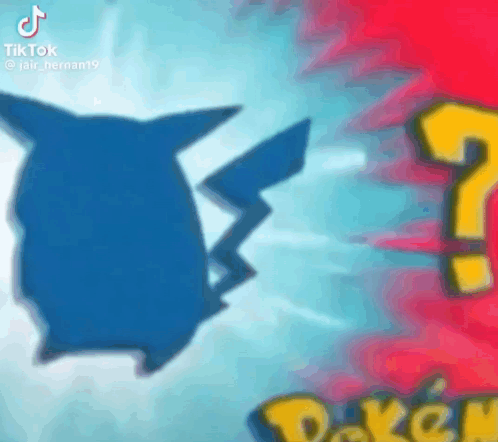 A Silhouette Of A Pikachu Is Standing Next To A Question Mark In A Pokemon Video . GIF