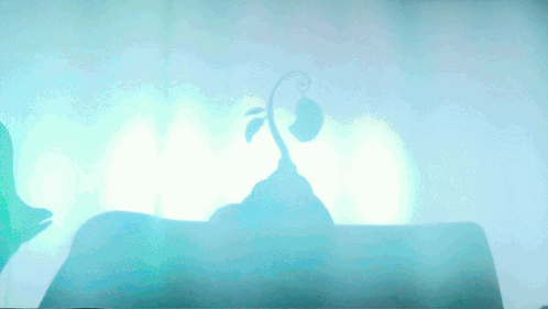 A Silhouette Of A Plant Growing Out Of The Ground GIF