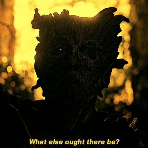 A Silhouette Of A Tree With The Words What Else Ought There Be GIF