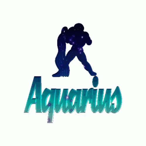 A Silhouette Of An Aquarius With The Word Aquarius Below GIF