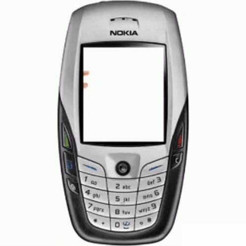 A Silver And Black Nokia Phone With A Screen That Says Emas Connecting Maso On It GIF