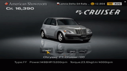 A Silver Chrysler Pt Cruiser Is Displayed On A Screen GIF