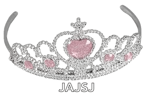 A Silver Tiara With A Pink Heart And The Name Jajsj On The Bottom GIF