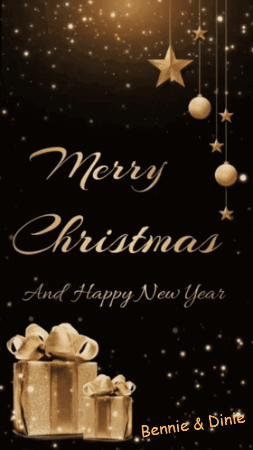 A Simple Gold Color Christmas Card GIF