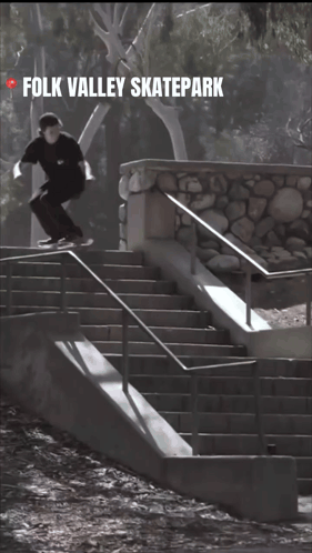 A Skateboarder Is Doing A Trick At Folk Valley Skate Park GIF