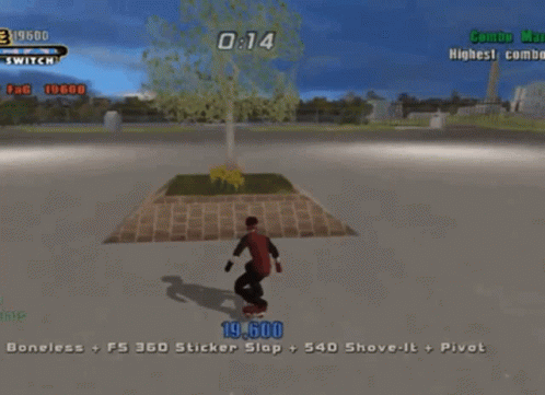 A Skateboarder Is Doing A Trick In A Video Game With 0.13 Seconds Left GIF