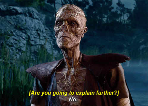 Skeleton In Video Game Asking For Explanation GIF