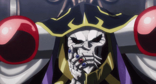 A Skeleton With A Crown On His Head Has A Red Eye GIF