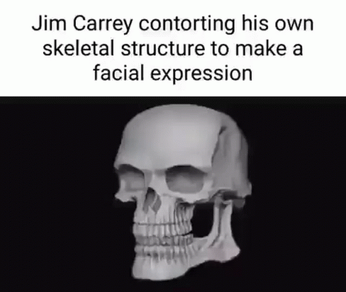 Skull With Jim Carrey Contorting Face GIF