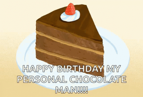 A Slice Of Chocolate Cake With Whipped Cream And A Strawberry On Top Of It GIF