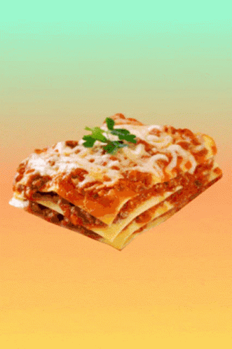 A Slice Of Lasagna On A Gradient Background GIF