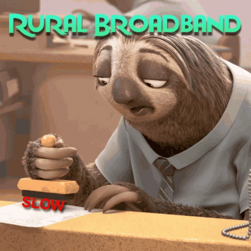 A Sloth Is Stamping A Piece Of Paper That Says Slow On It GIF