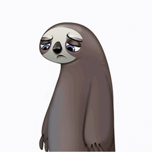 A Sloth With A Sad Look On Its Face GIF