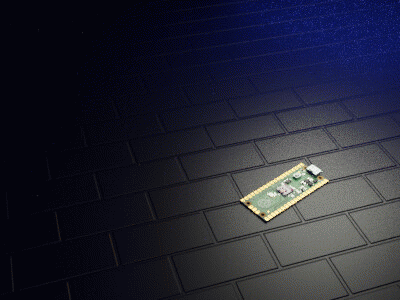 A Small Electronic Device Is Laying On A Black Tile Floor GIF