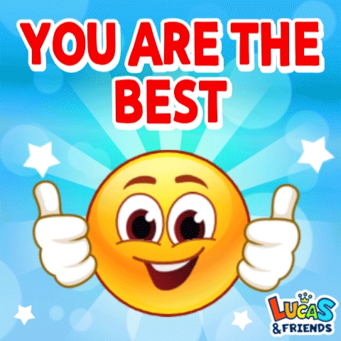 A Smiley Face Giving A Thumbs Up With The Words You Are The Best GIF