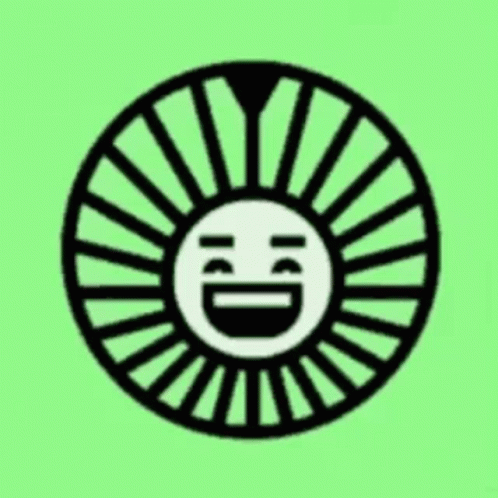 a smiley face in a circle with a green background .